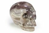 Realistic Brecciated Banded Fluorite Skull #382268-2